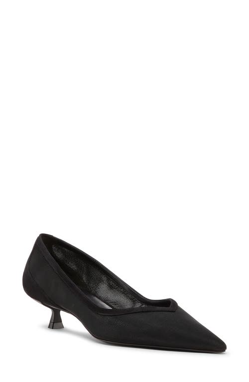 Shop Stuart Weitzman Eva Kitten Heel Pointed Toe Pump In Black