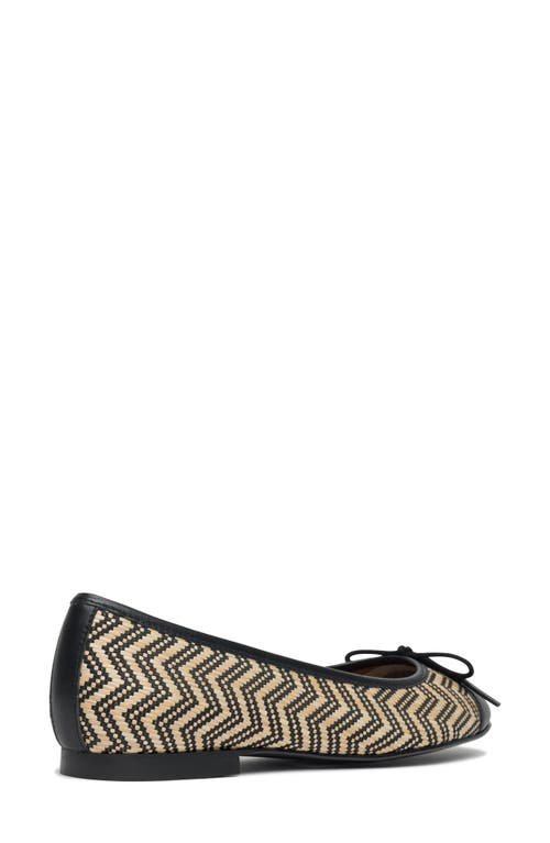 Shop Jon Josef Bella Cap Toe Raffia Ballet Flat In Black/natural