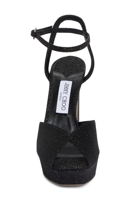 Shop Jimmy Choo Sacaria Ankle Strap Platform Sandal In Black