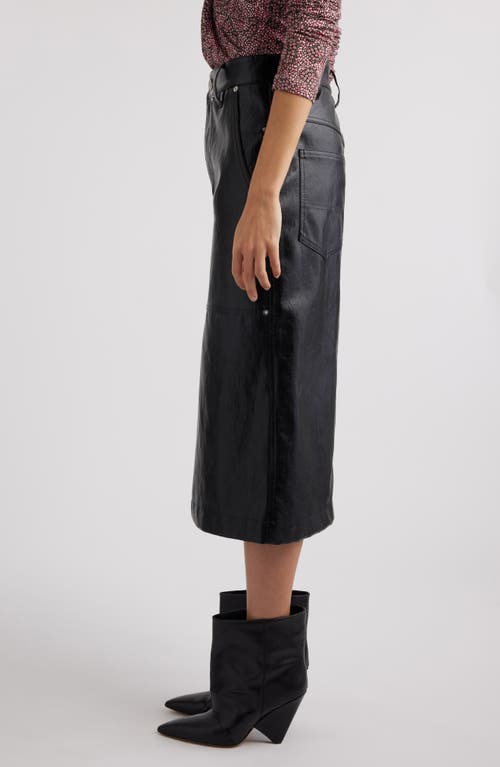 Shop Isabel Marant Étoile Angele Faux Leather Midi Skirt In Black