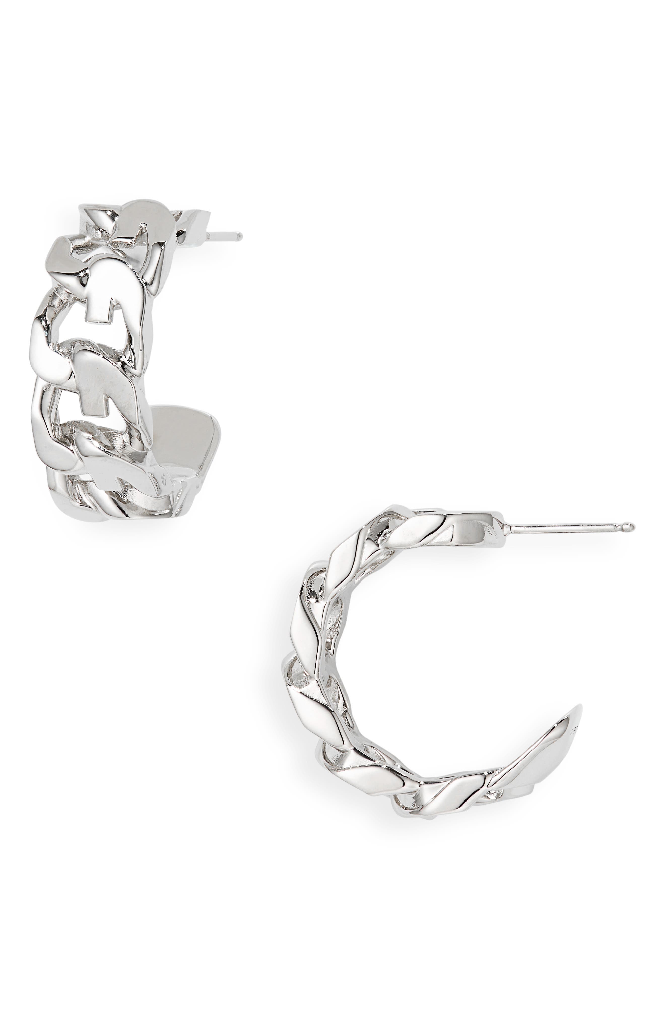 Givenchy G-Chain Hoop Earrings in Silvery at Nordstrom | Smart Closet