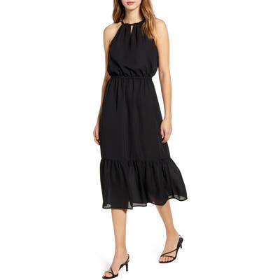 Petite Gibson X International Day Living In Yellow Halter Midi Dress, Black