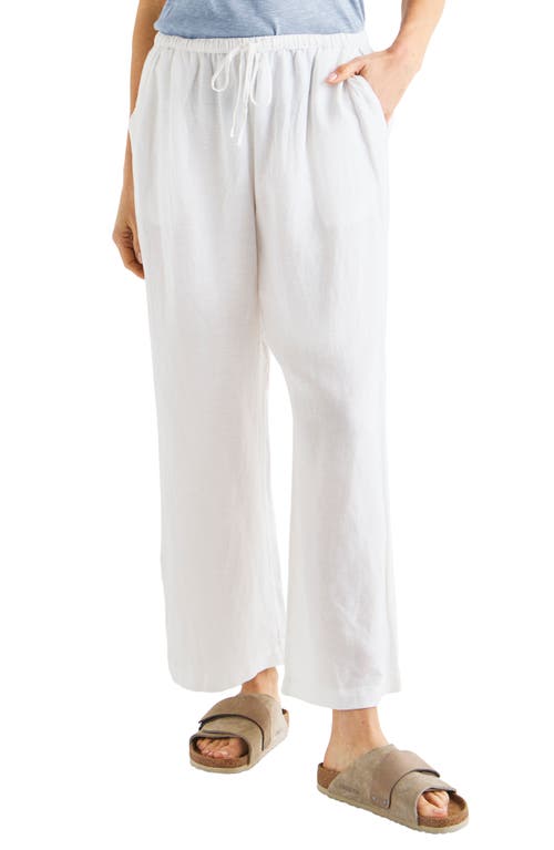 Splendid Dawson Linen Blend Drawstring Pants In White