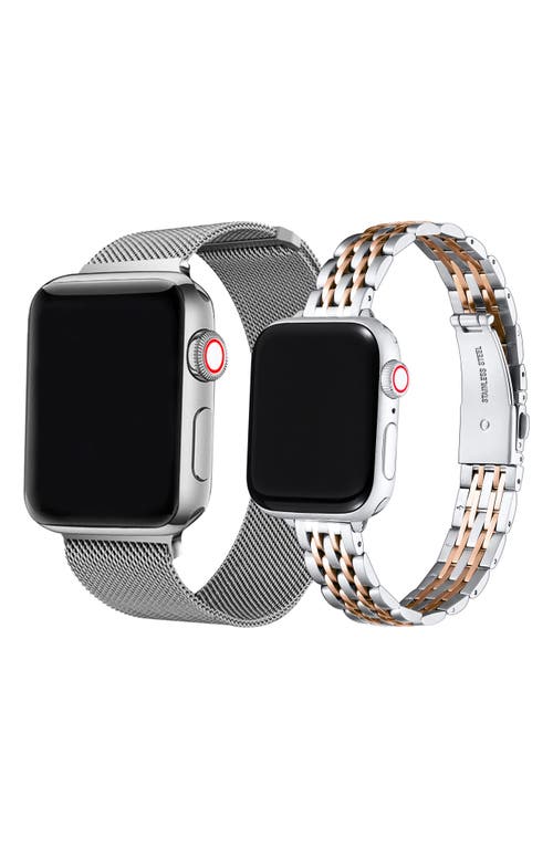 Shop The Posh Tech Assorted 2-pack 38mm Apple Watch® Watchbands In Rose Gold/starburst