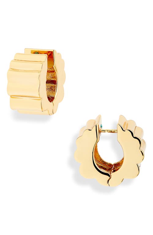 Shop Roxanne Assoulin Posh Ripple Huggie Hoop Earrings In Gold