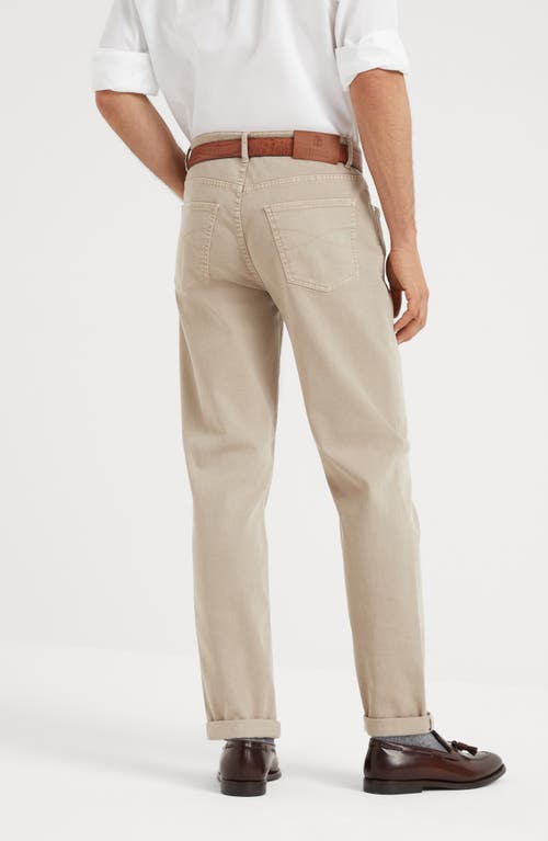 Shop Brunello Cucinelli Dyed Denim Trousers In Light Brown