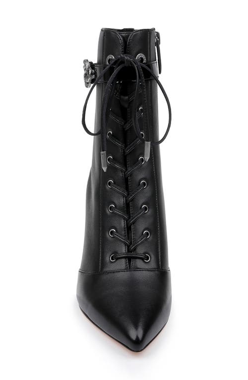 Shop L Agence L'agence Elegante Pointed Toe Bootie In Black Leather