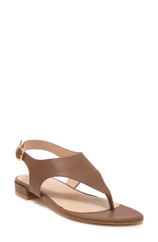 Stuart Weitzman Santorini Flat Sandal In Camel