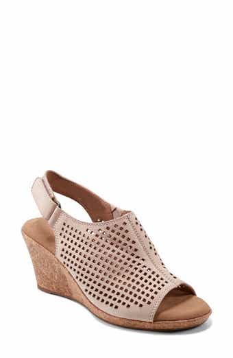 Women's briah 2024 perforated slingback wedges