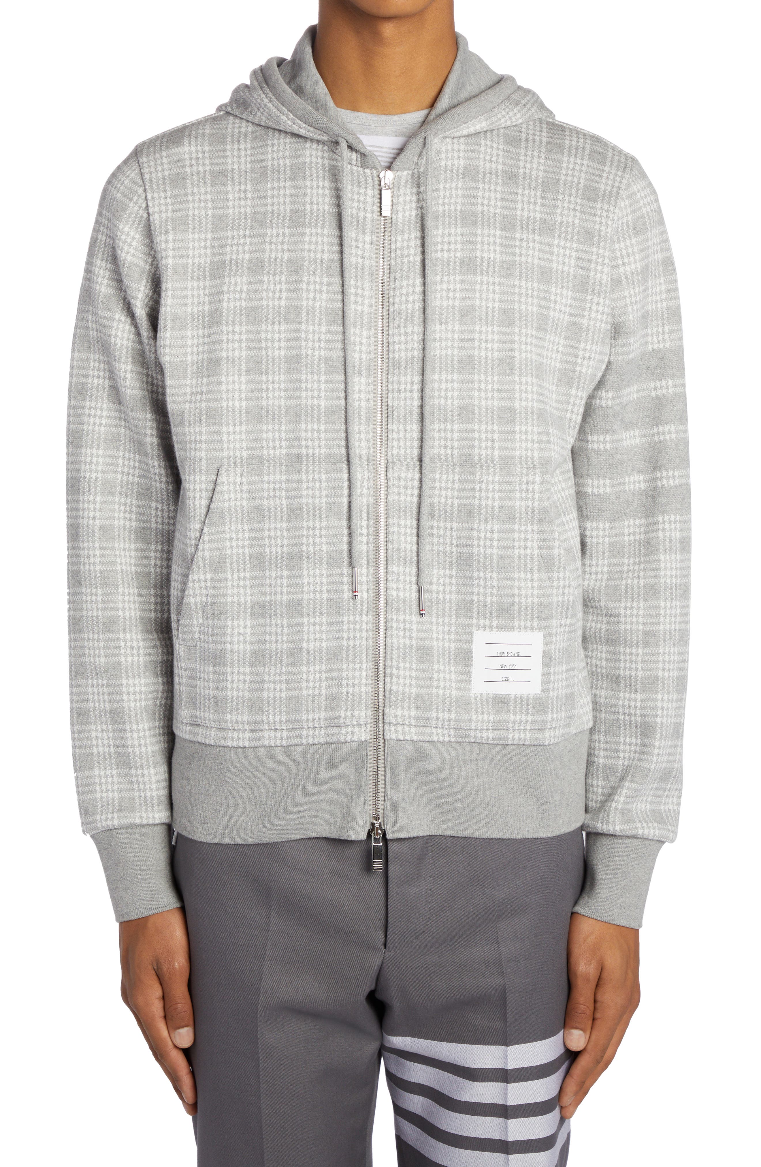 Thom Browne Plaid Zip Hoodie | Nordstrom