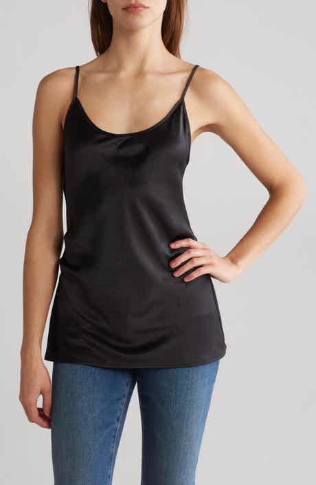 Good American Fitted Scoop Neck Stretch Organic Cotton Tank