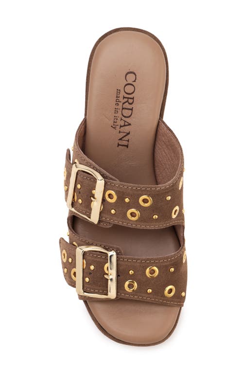 Cordani Jayne Platform Wedge Slide Sandal In Crosta Fango