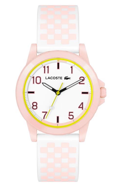 Lacoste Kids' Rider Silicone Strap Watch, 36mm in White at Nordstrom