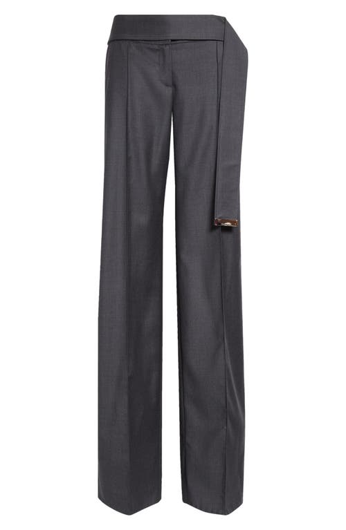 Brandon Maxwell The Ashton Relaxed Fit Belt Detail Pants In Grey