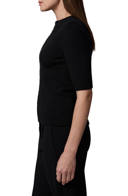 Shop Nic + Zoe Nic+zoe Luxe Elbow Sleeve Cashmere Sweater In Caviar