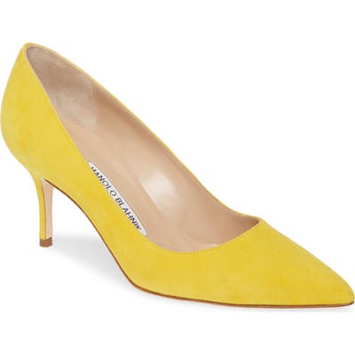 Manolo Blahnik Bb Pointy Toe Pump - Yellow