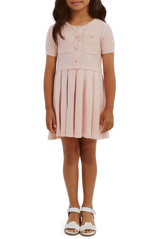 Shop Bardot Junior Kids' Pleated Sweater Dress In Dusty Pink