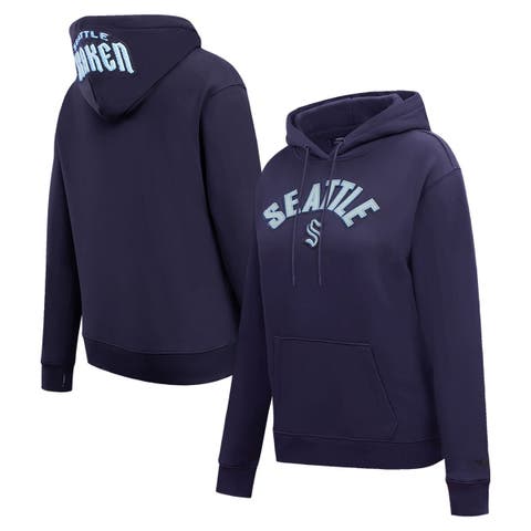 Women's Pro Standard Navy Seattle Kraken Classic Chenille Pullover Hoodie