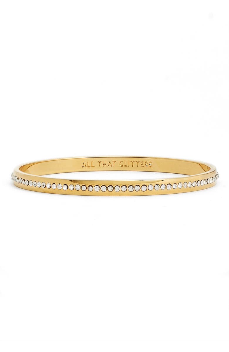 KATE SPADE NEW YORK 'idiom - all that glitters' pavé bangle, Main, color, CLEAR/ GOLD