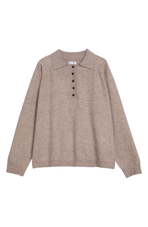 Shop Found Oversize Polo Sweater In Light Brown