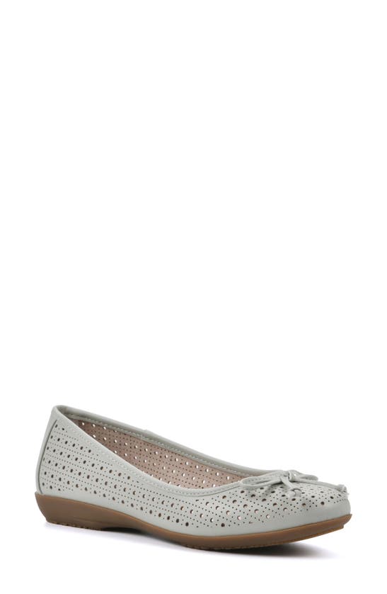Cliffs By White Mountain Cheryl Ballet Flat In Sage Green Smooth
