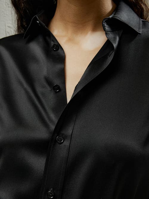 Lilysilk Tailored Button Down Silk Shirt In Black