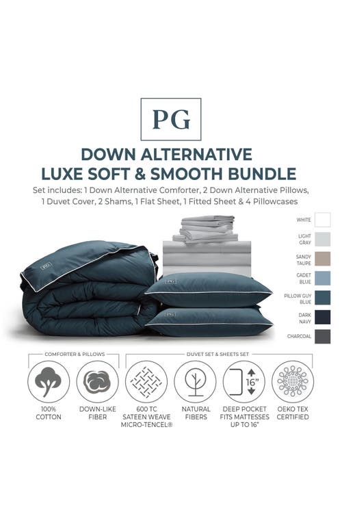 Pillow Guy Luxe Soft & Smooth 100% Tencel, Down-alternative Perfect Bedding Bundle In Light Grey