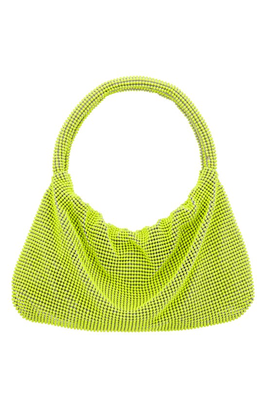 Nina Joyce Mesh Top Handle Bag In Neon Lime