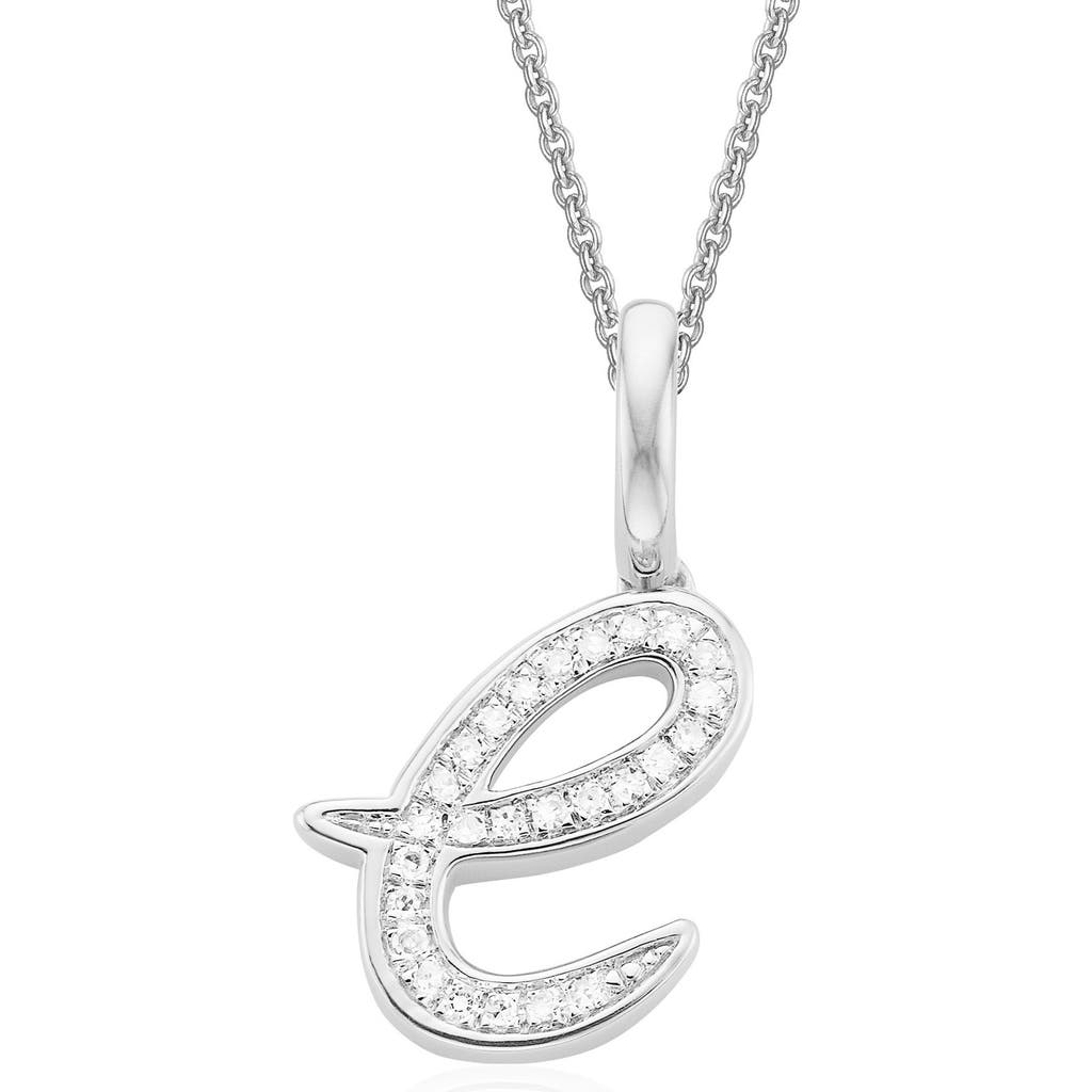 Shop Monica Vinader Alphabet Diamond Pavé Pendant Charm In Silver/diamond- E