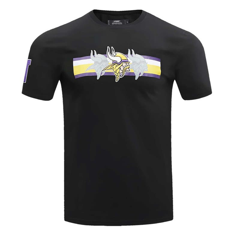 Shop Pro Standard Black Minnesota Vikings Retro Striper T-shirt