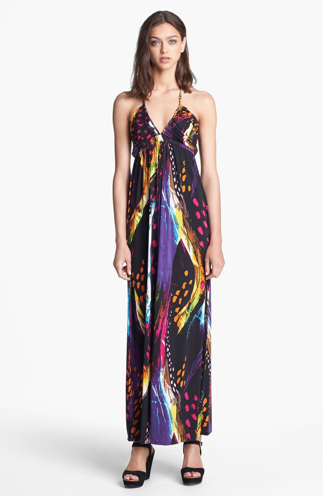 Tbags Los Angeles Print Halter Maxi Dress Nordstrom
