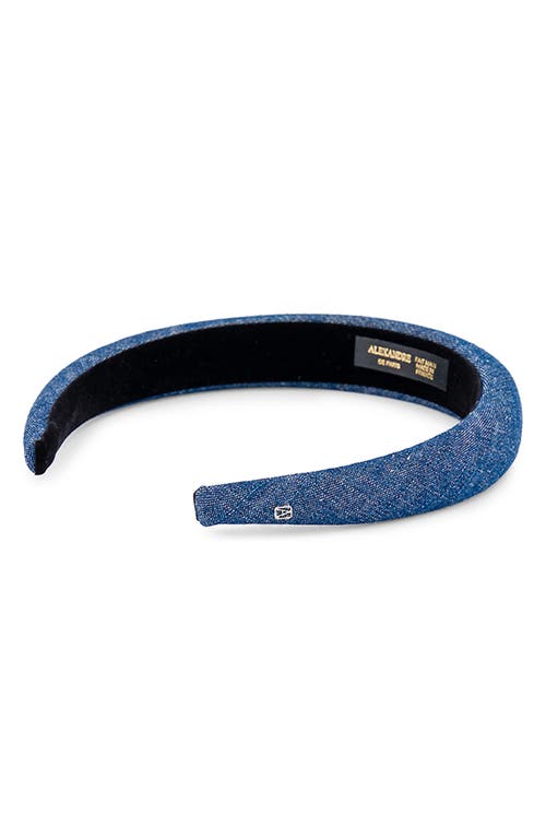 Shop Alexandre De Paris Metallic Padded Headband In Blue