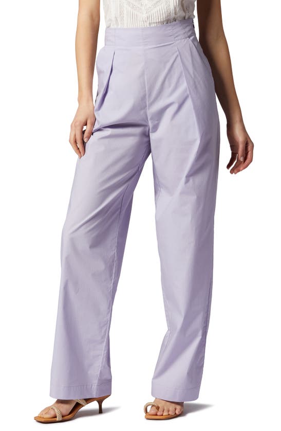 Shop Joie Coco Pleated High Waist Pants In Wisteria