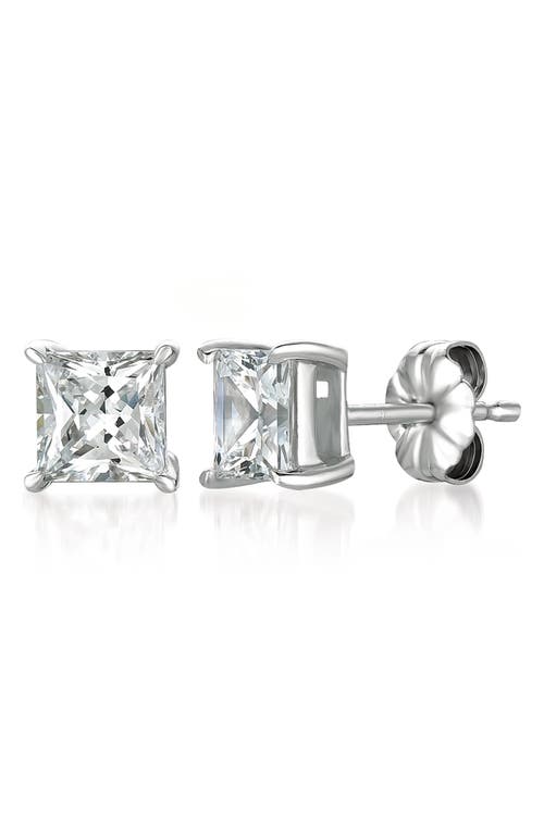 Crislu Cubic Zirconia Stud Earrings in Platinum at Nordstrom