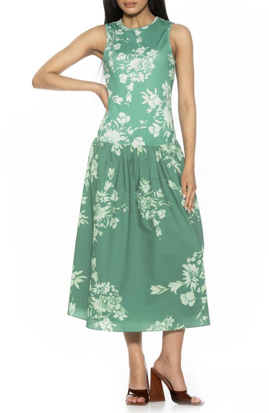 Shop Alexia Admor Lyle Drop Waist Midi Dress In Green Floral