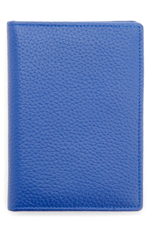 Leather Vaccine Card & Passport Holder in Cobalt Blue