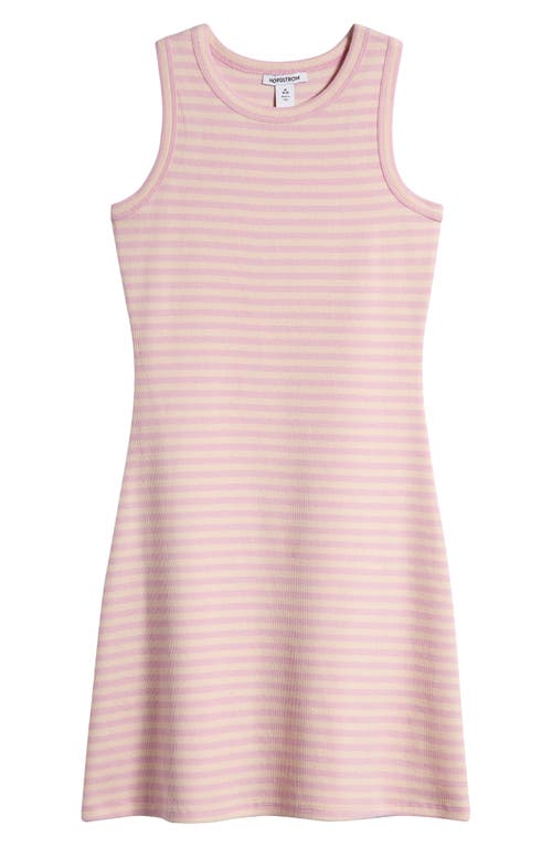 Nordstrom Kids' Rib Tank Dress In Purple Corsage Sunshine Stripe