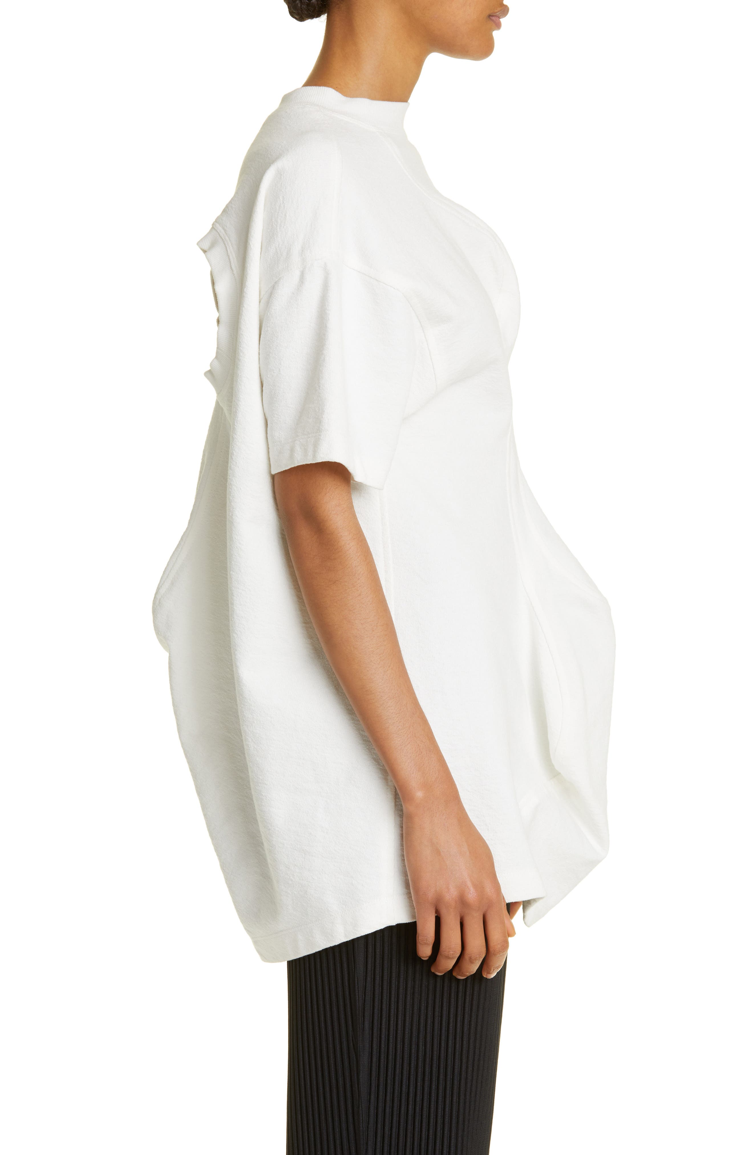 MELITTA BAUMEISTER Twisted Cotton T-Shirt in Off White | Smart Closet