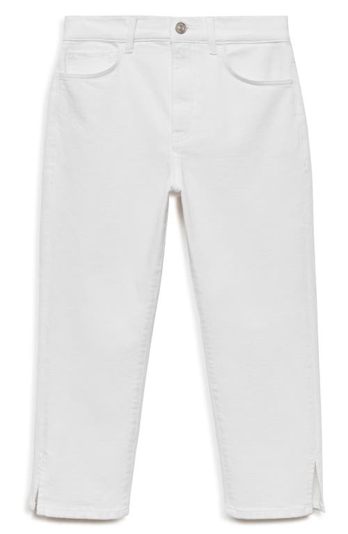 Shop Mango Side Slit Capri Jeans In White