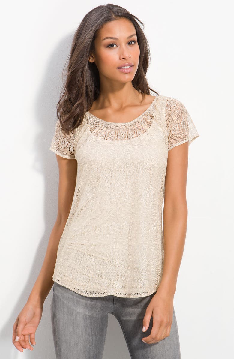 Lucky Brand Sheer Lace Top | Nordstrom