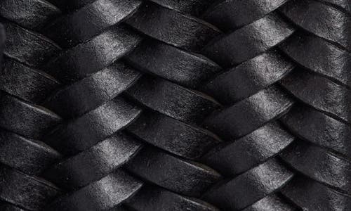 Nordstrom Diego Woven Leather Stretch Belt In Black