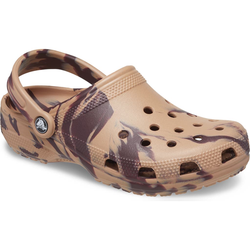 Crocs Classic Marbled Clog In Cork Multi