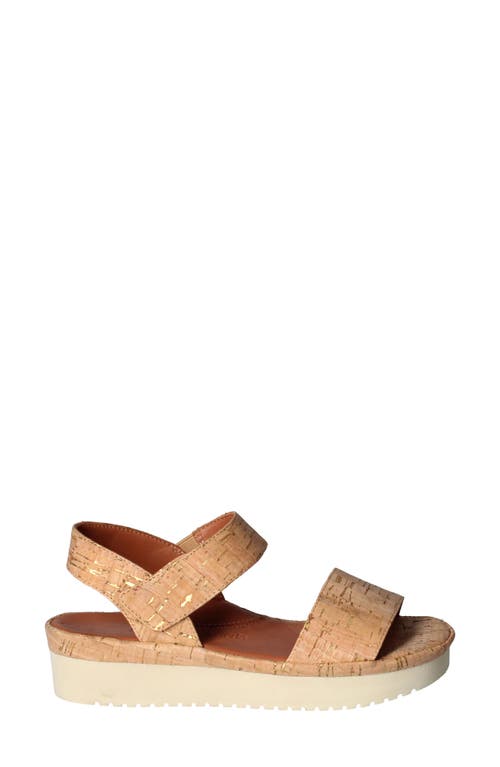 L'amour Des Pieds Abrilla Slingback Platform Sandal In Natural/gold