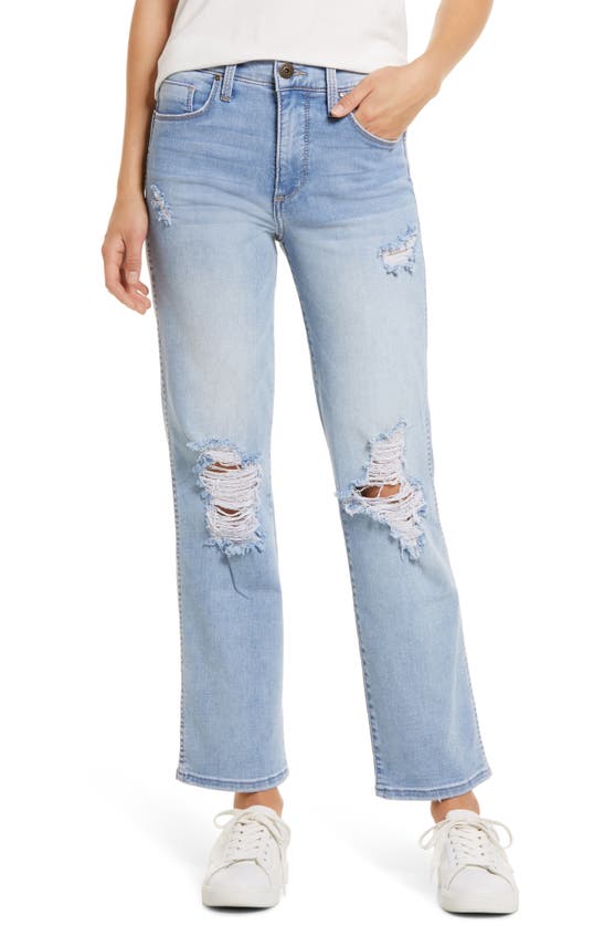 WHETHERLY JAMES HIGH WAIST RIPPED WIDE LEG JEANS