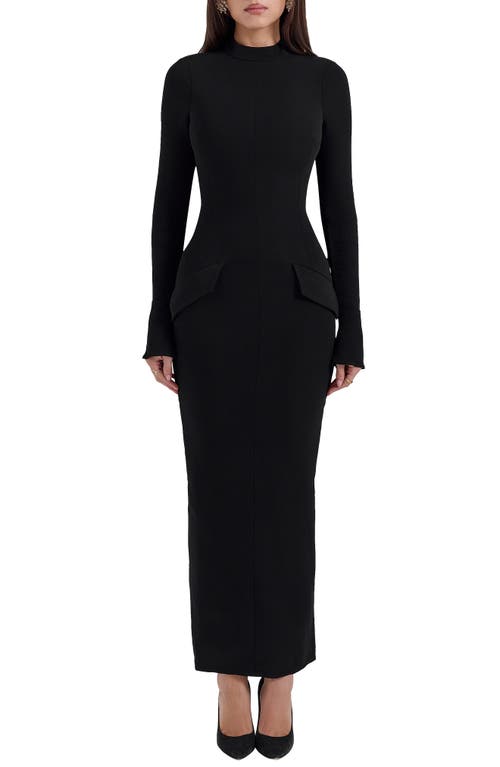 House Of Cb Marie Louise Mock Neck Long Sleeve In Black