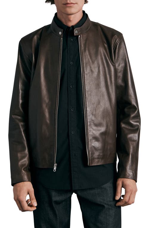 ICONS Archive Cafe Racer Leather Jacket in Brown