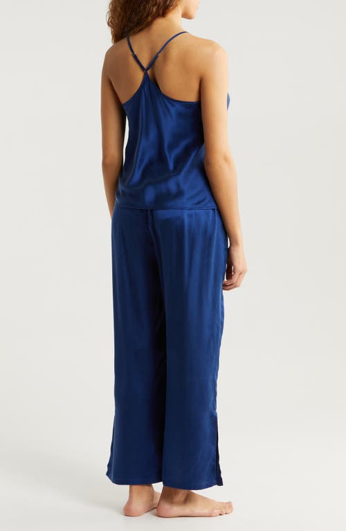 Shop Nordstrom Washable Silk Crop Pajamas In Blue Depths