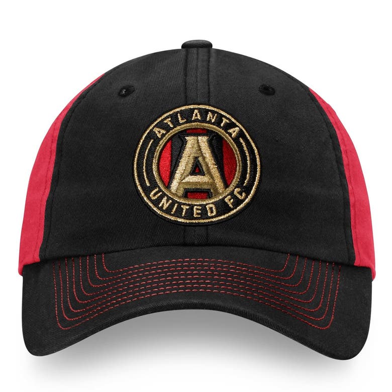 Shop Fanatics Branded Black/burgundy Atlanta United Fc Iconic Blocked Fundamental Adjustable Hat