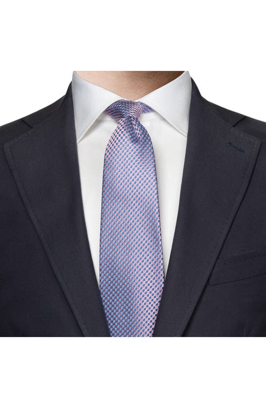 Shop Eton Geometric Silk Tie In Medium Pink