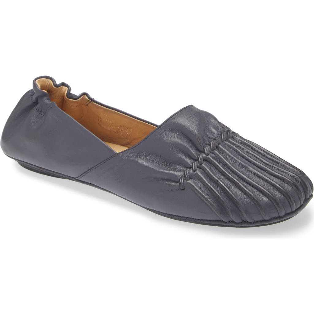 Chocolat Blu Cam Flat In Navy Leather